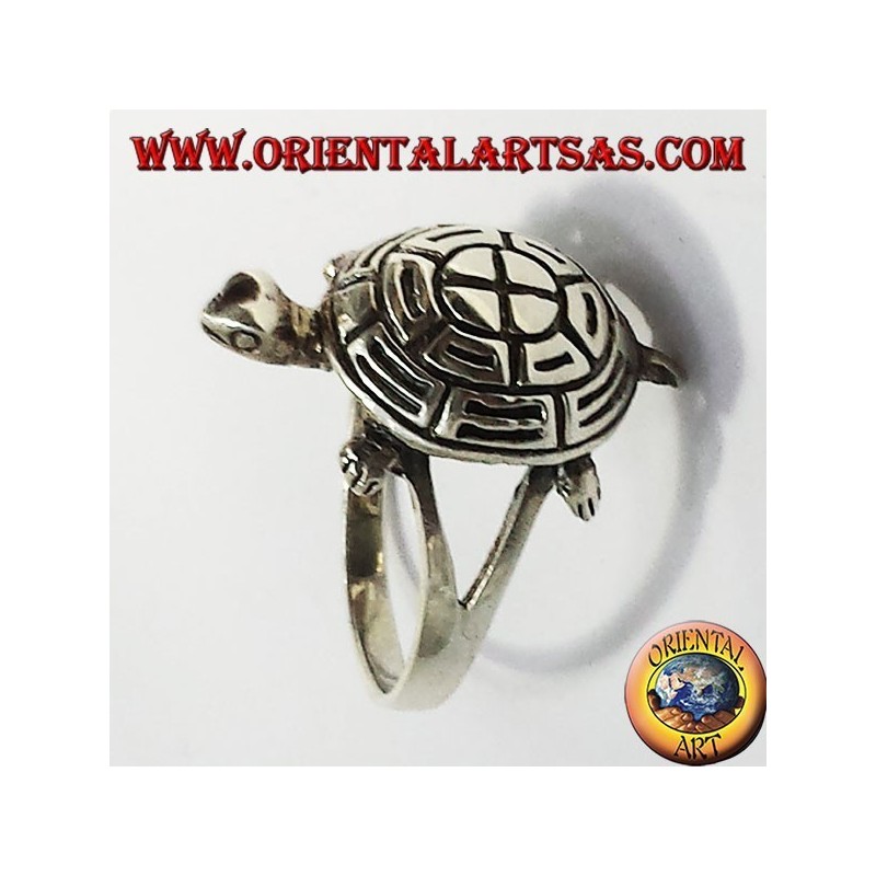 Bague en argent, écaille de tortue
