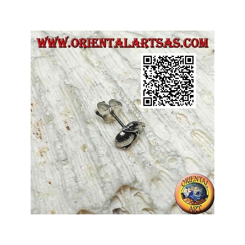 Mini silberner Ohrring, der Delphin am Ball (b)