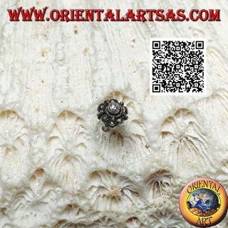 Mini earring / nose dot in silver, the ball in oriental style