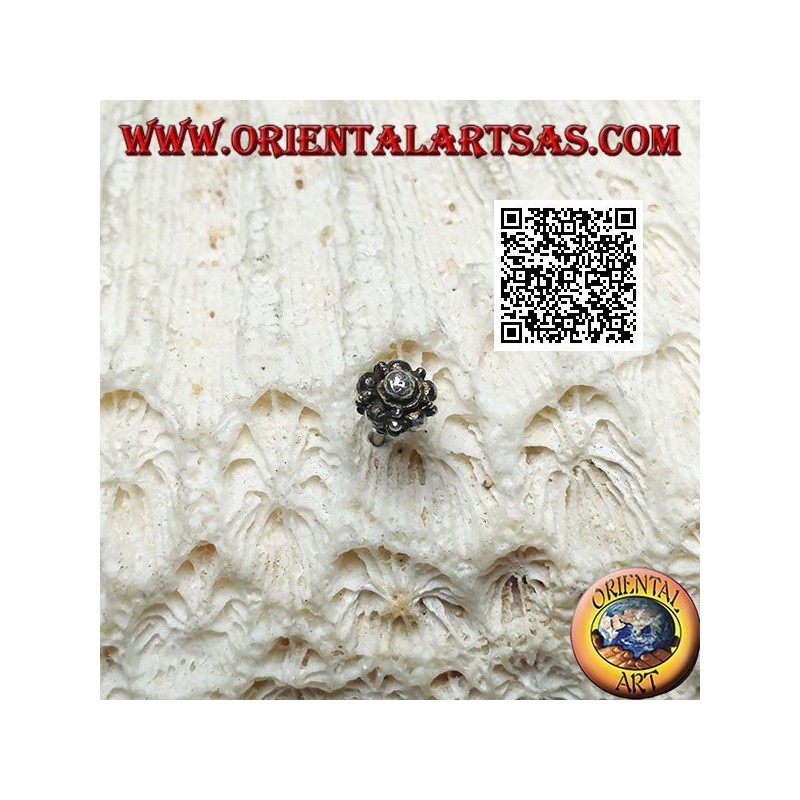 Mini earring / nose dot in silver, the ball in oriental style