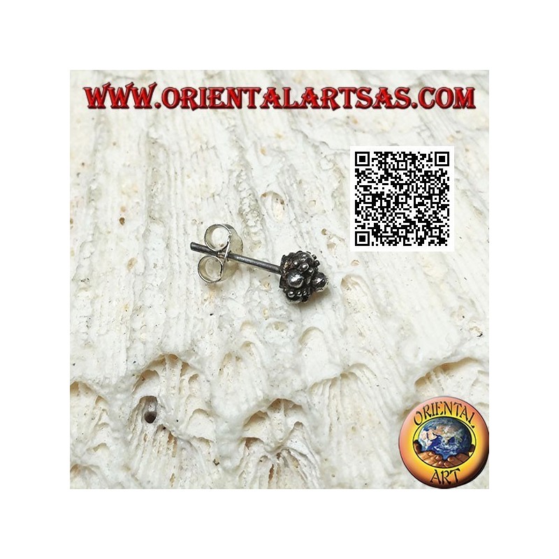 Mini earring / nose dot in silver, the ball in oriental style