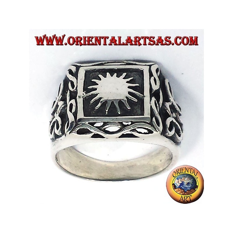 Anello in argento con sole