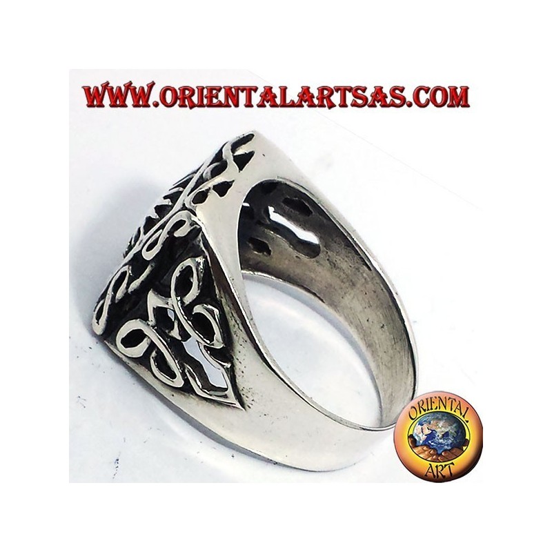 silver ring with sun