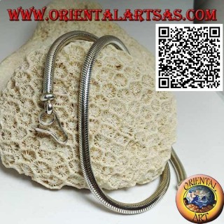 Collar de eslabones de serpiente de plata de 700 ‰, gargantilla de 42 cm x 4,5 mm