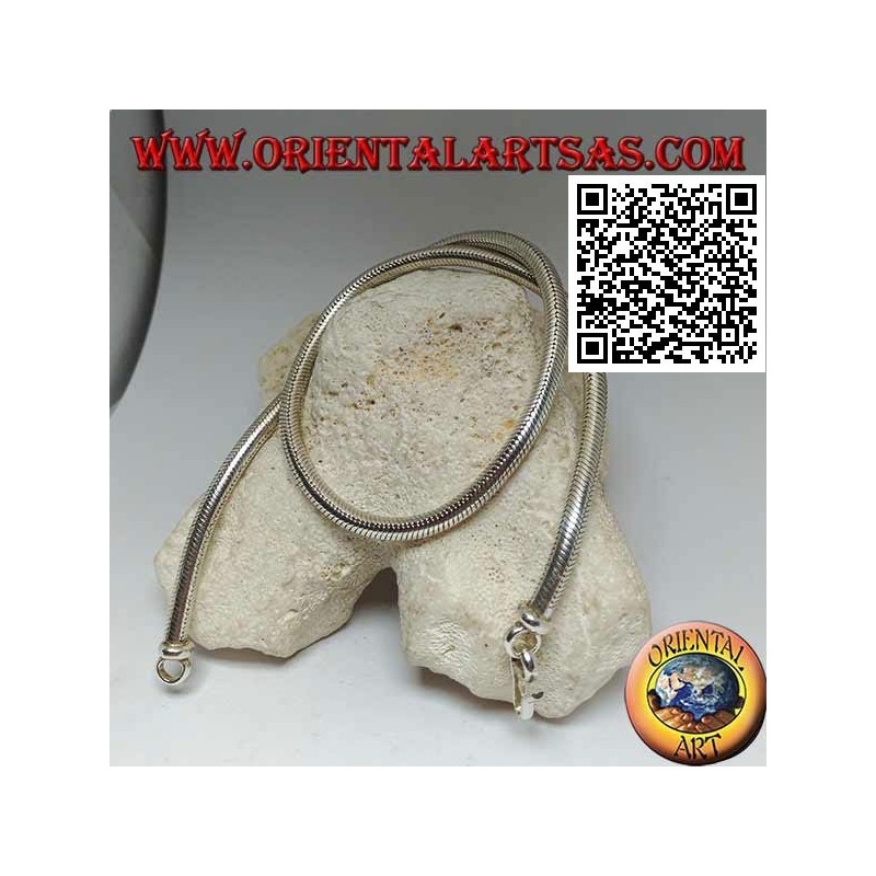 700 ‰ silver snake link necklace, 42 cm x 4.5 mm choker