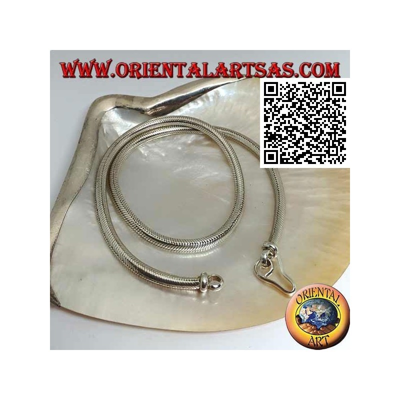 700 ‰ silver snake link necklace, 42 cm x 4.5 mm choker