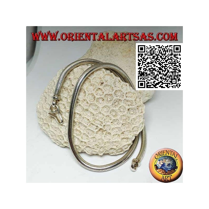 700 ‰ silver snake link necklace, 42 cm x 4.5 mm choker