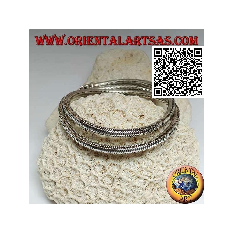 Collier en argent 700 ‰ avec lien serpent 49 cm x 4 mm