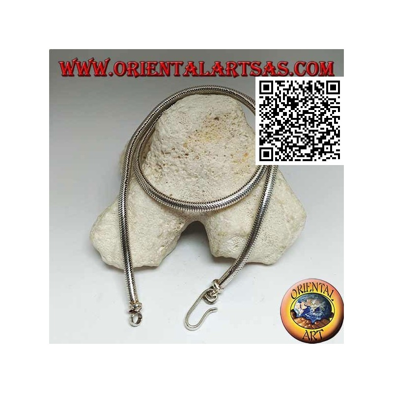 Collana in argento 700‰ a maglia snake da 49 cm x 4 mm