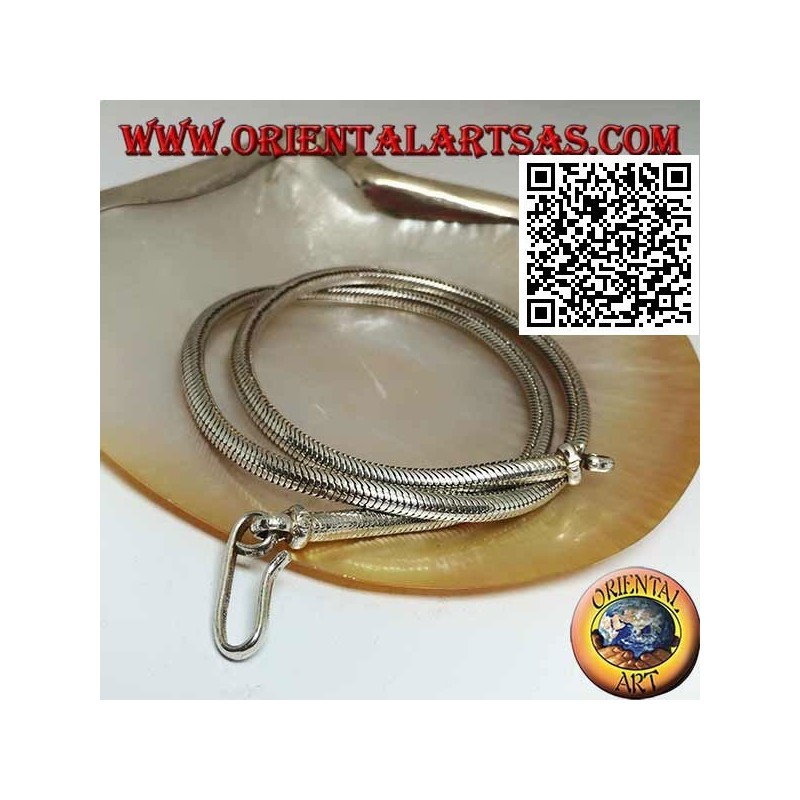 Collar de plata de 700 ‰ con eslabón de serpiente de 49 cm x 4 mm