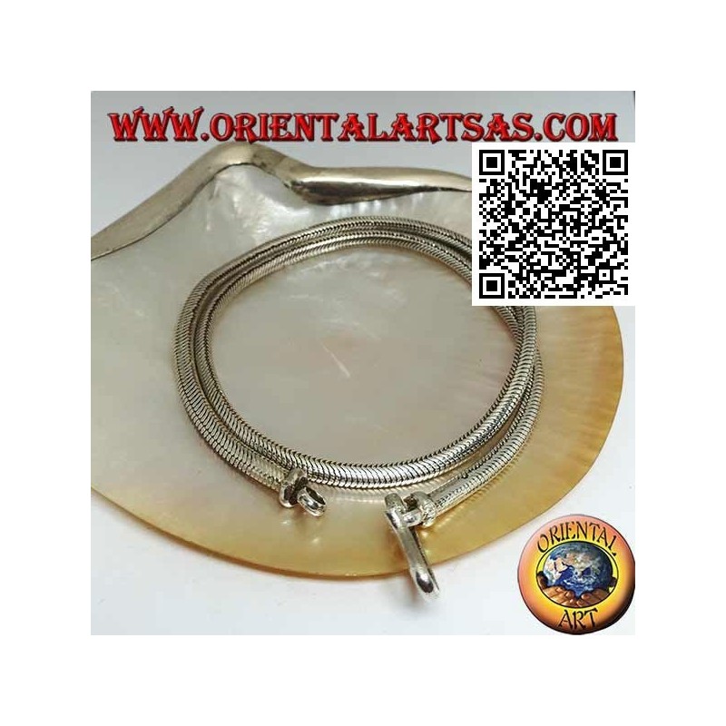 Collier en argent 700 ‰ avec lien serpent 49 cm x 4 mm