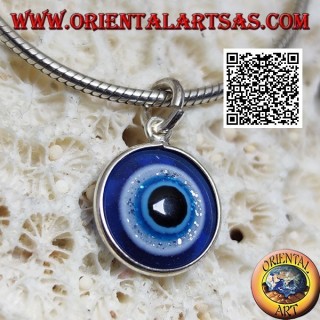 Colgante de plata, el ojo de Allah (amuleto contra el mal de ojo y la mala suerte)