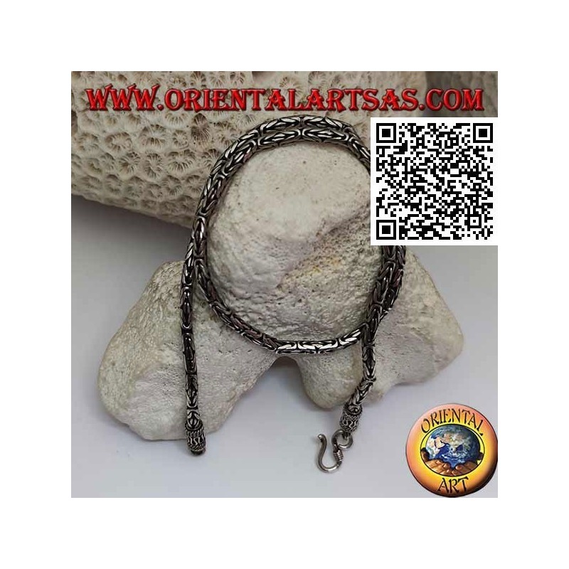 Borobudur (lien byzantin) Collier en argent 925 ‰, 41,5 cm x 3 mm