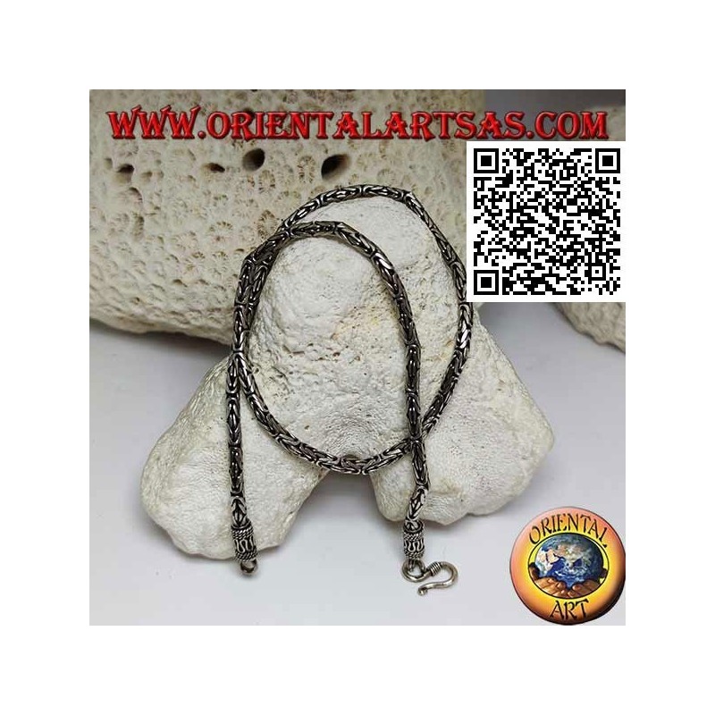 Borobudur (enlace bizantino) Collar de plata 925 ‰, 41,5 cm x 3 mm