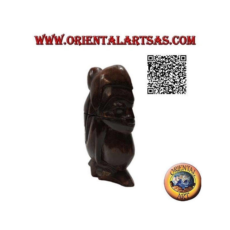 Box in the shape of a crouching aboriginal hand carved from a single block of Suar wood (Lombok)