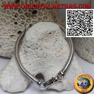 Classic "snake" link bracelet in 700 ‰ silver measuring 23 cm x 5 mm
