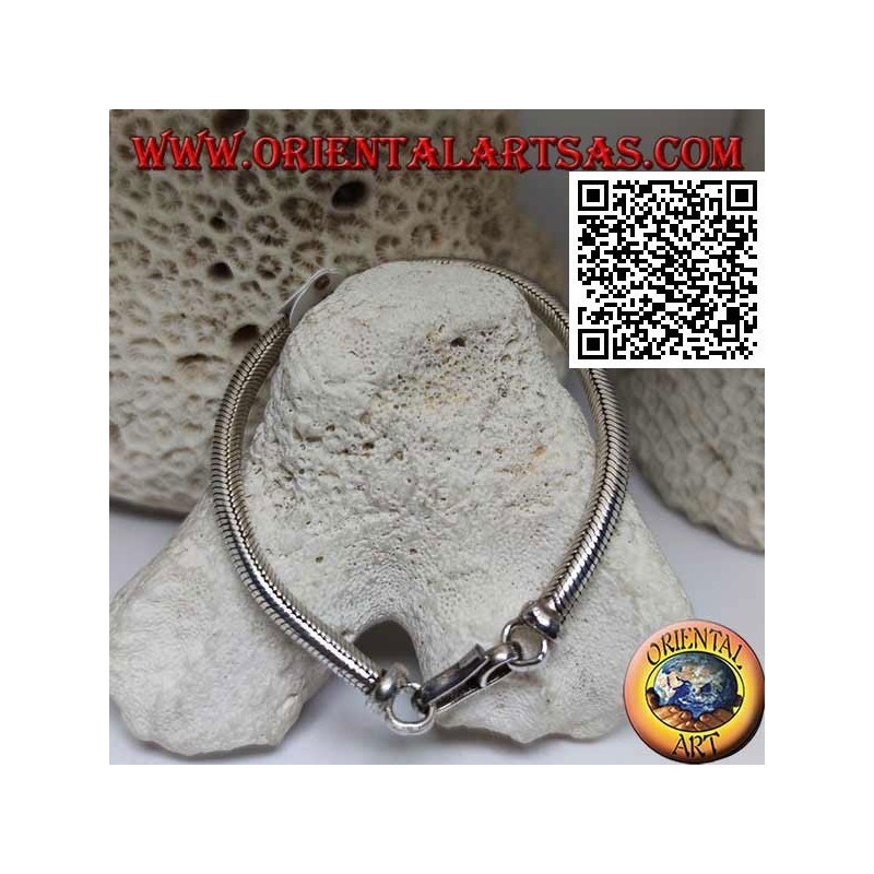 Bracciale in argento 700‰  a maglia "snake" classica da 23 cm x 5 mm