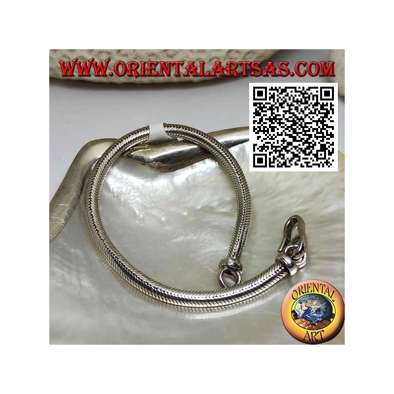 Pulsera clásica de eslabones "serpiente" en plata de 700 ‰ de 23 cm x 5 mm