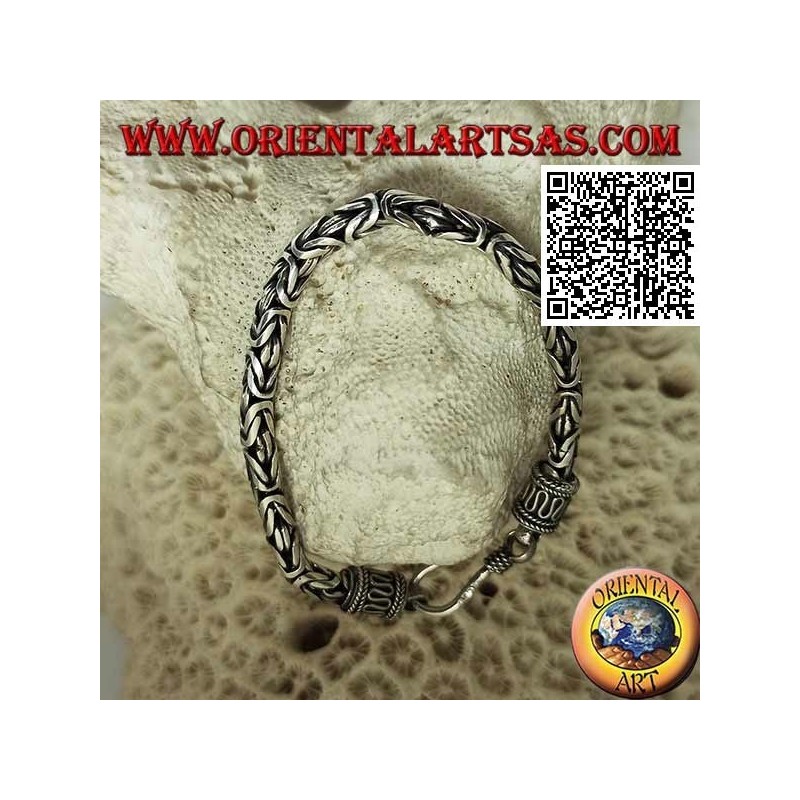 Bracciale Argento Maglia Bizantina Borobudur Fatto a Mano | Oriental Art