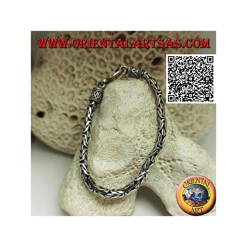 Bracciale Argento Borobudur Maglia Bizantina | Oriental Art