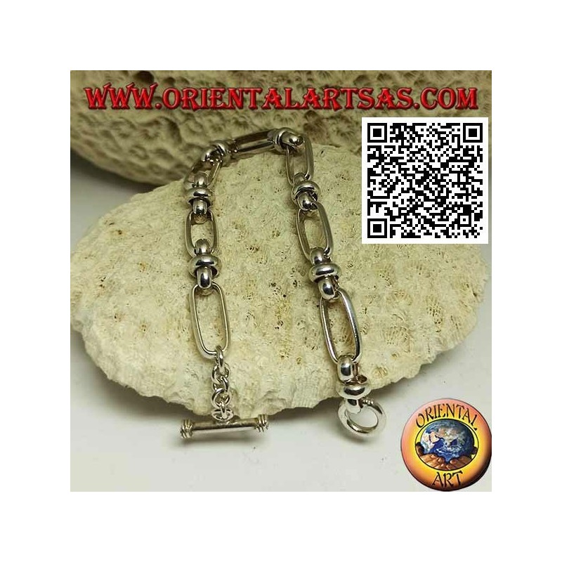 Bracciale Argento Catena Anelli Ovali 18cm | Oriental Art
