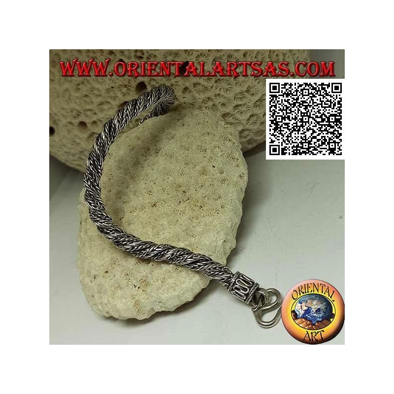 Bracciale Argento Snake Indonesiano Attorcigliato | Oriental Art