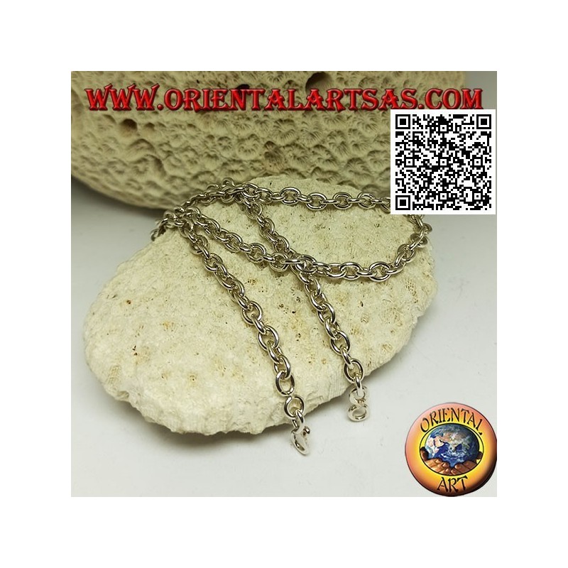 925 ‰ silver necklace with 57.5 cm x 5 mm perpendicular smooth round rings