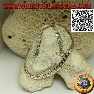 925 ‰ silver necklace with 62 cm x 5.5 mm x 1 mm diamond groumette chain