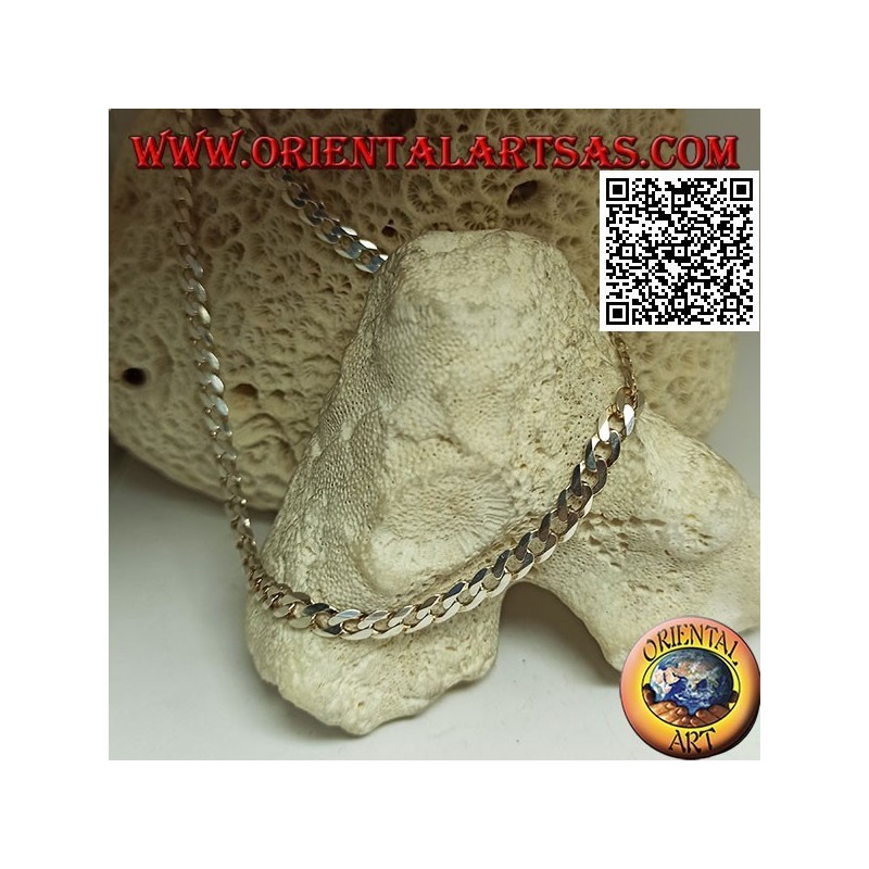 Collar de plata 925 ‰ con cadena Groumette de diamantes de 62 cm x 5,5 mm x 1 mm