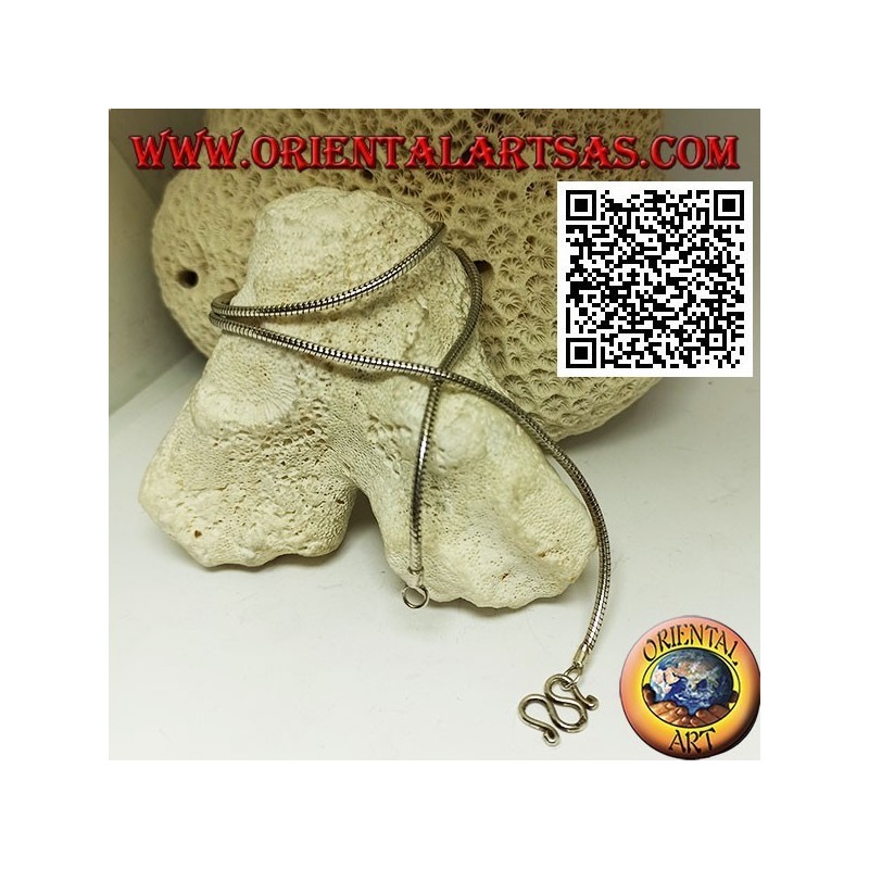 Collar de eslabones de serpiente de 47,5 cm x 2 mm en plata 925 ‰