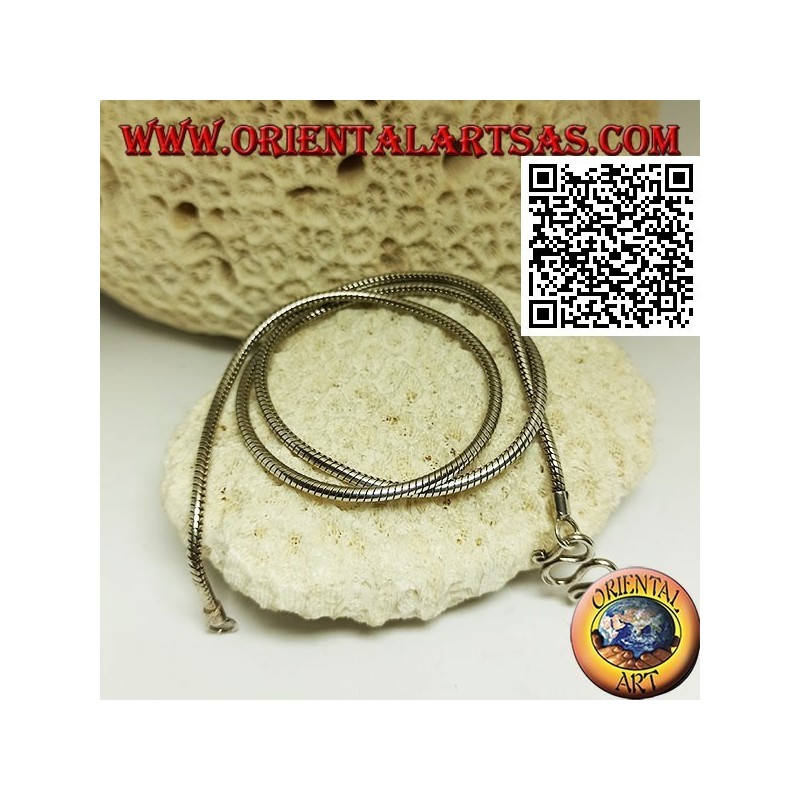 Collar de eslabones de serpiente de 47,5 cm x 2 mm en plata 925 ‰