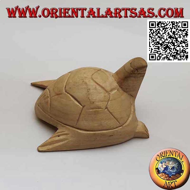 Caretta sea turtle in 7 cm hibiscus wood