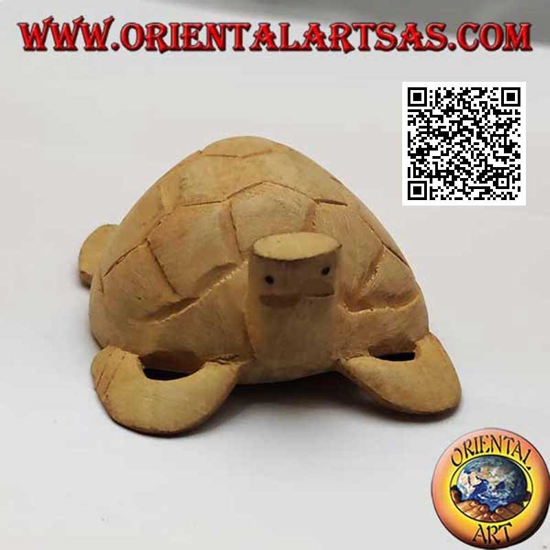 Tortue caouanne aux pattes courbes en bois d'hibiscus 9 cm
