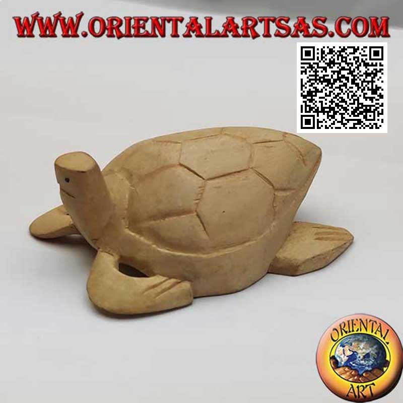 Tartaruga di mare caretta con zampe curve in legno di ibisco da 9 cm