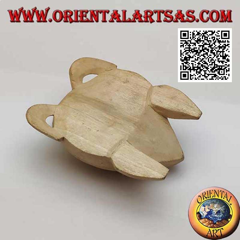 Tortue caouanne aux pattes courbes en bois d'hibiscus 9 cm