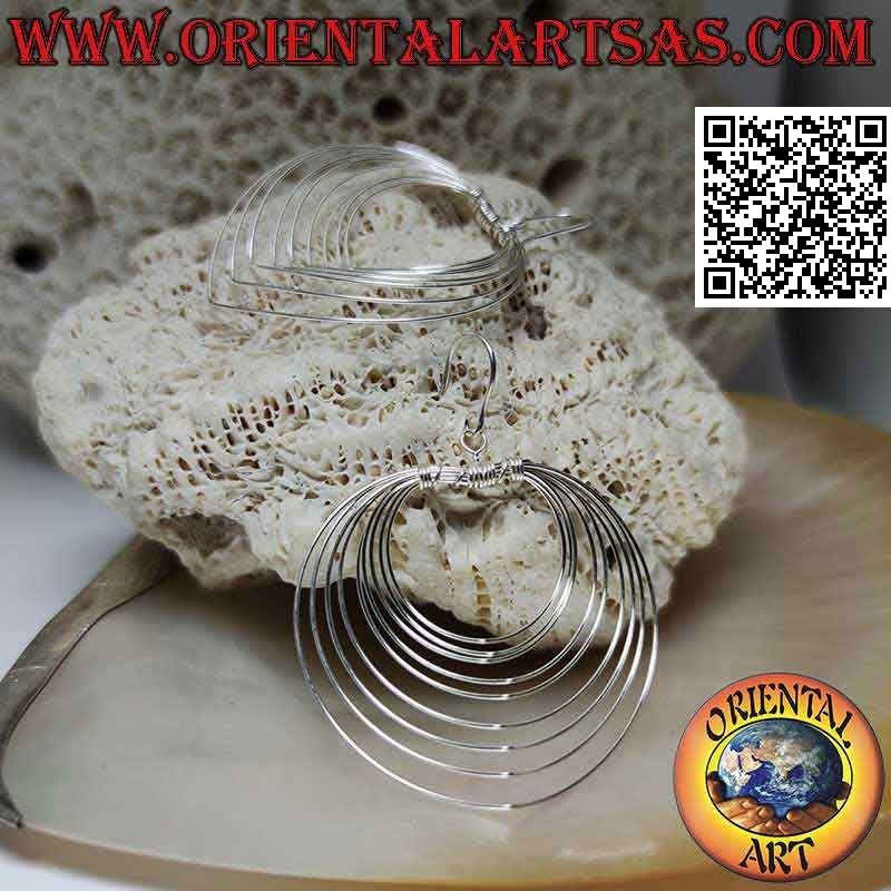 Pendientes de plata con colgantes paralelos en forma de corazón