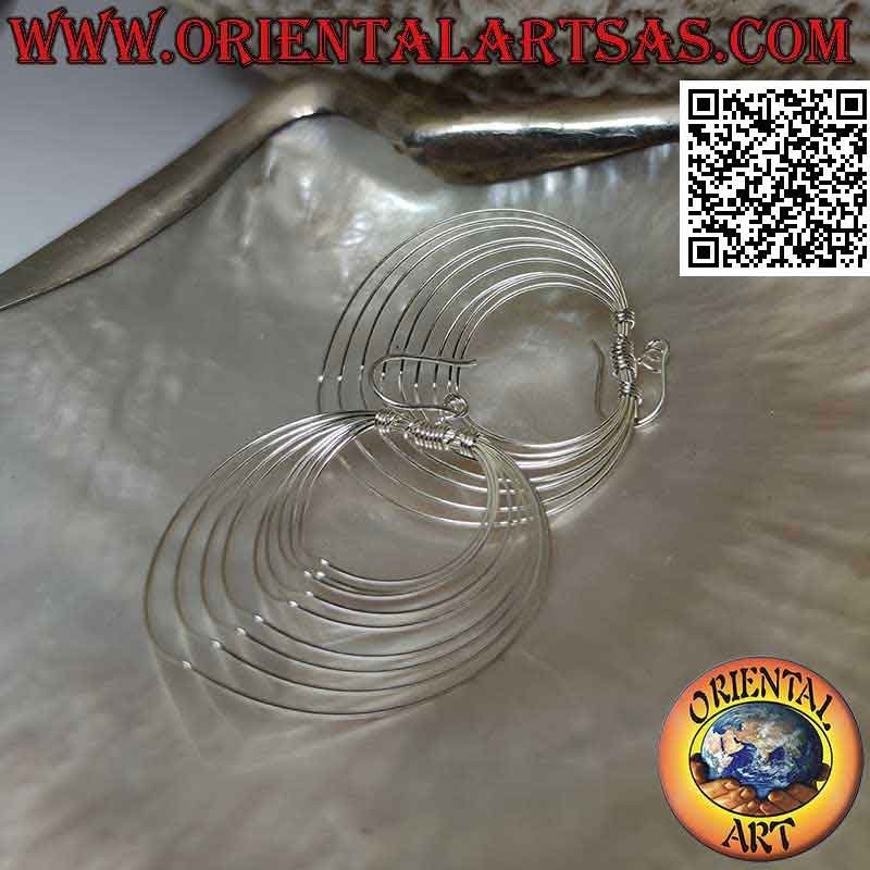 Pendientes de plata con colgantes paralelos en forma de corazón