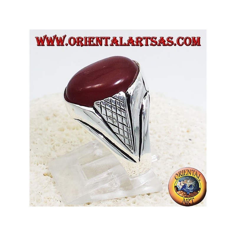 Silberring mit Karneol-Cabochon oval