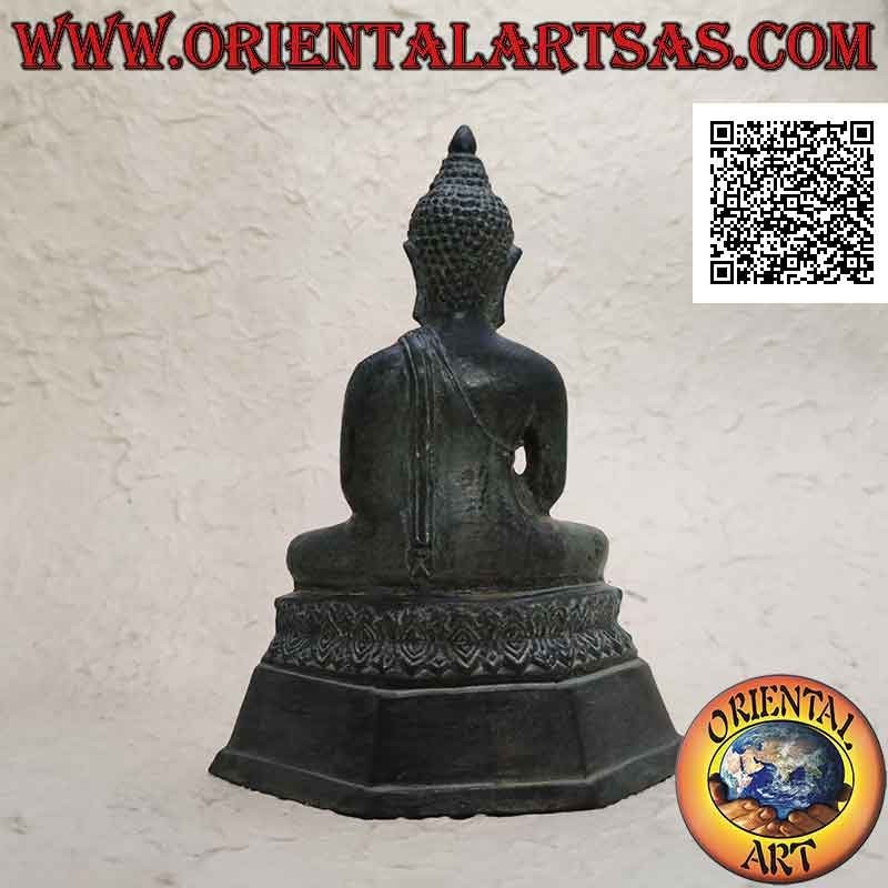 Sculpture de Bouddha "Dhyana Mudra - symbole de la méditation et de la sagesse" sur l'autel en bronze (18 cm)