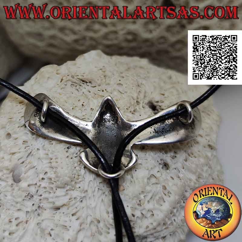 Pendentif bolus indien amérindien en argent en forme d'aigle royal en vol (vue de dessus)