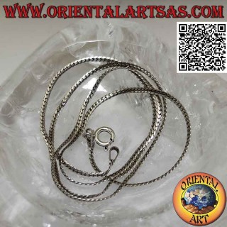 Collar de cadena de plata 925 ‰, eslabón plano de serpiente (1,5 mm de ancho)