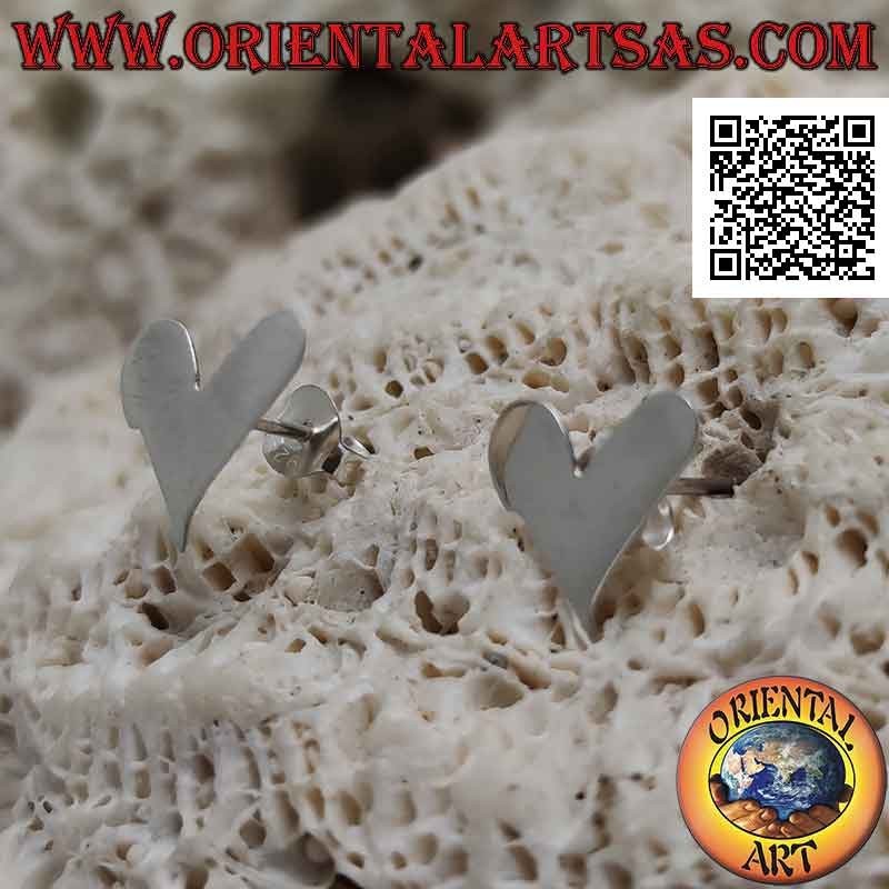 Boucles d'oreilles lobes en argent en forme de cœur