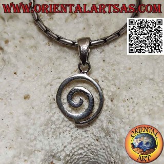 Petit pendentif en argent forme spirale lisse
