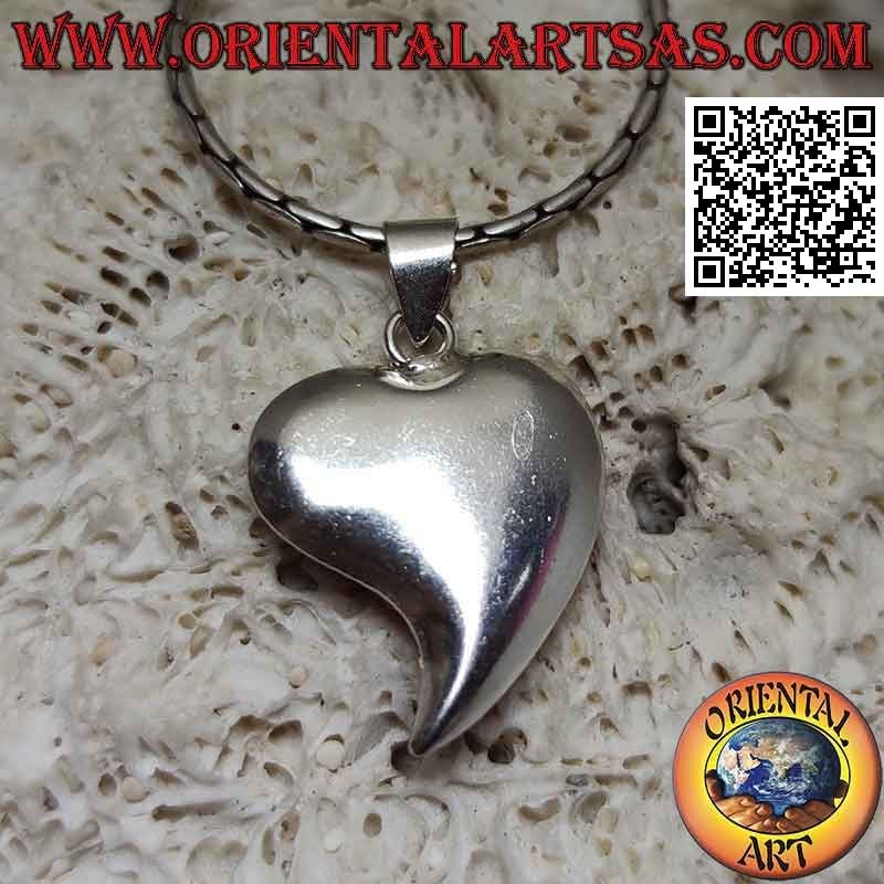 Ciondolo Cuore Punta Allungata Micro-strass Rossi Argento 925