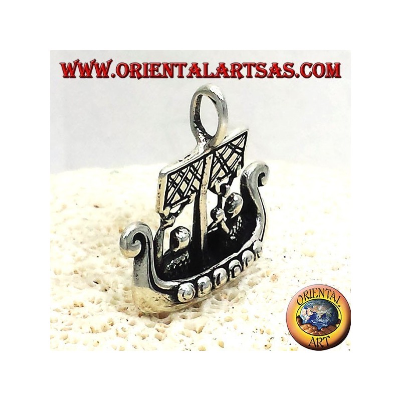 Pendant Viking Ship dimensional Libjars silver