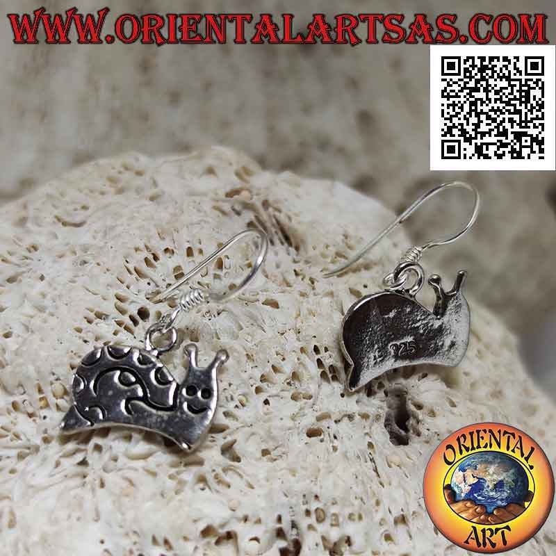 Pendientes de palanca de plata con perfil caracol