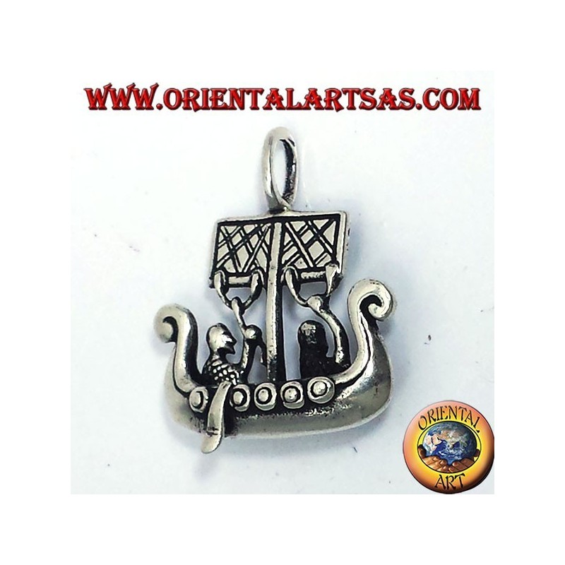Pendant Viking Ship dimensional Libjars silver