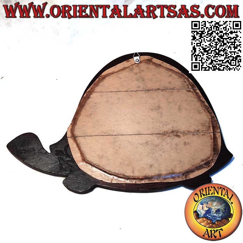 Espejo de pared, la tortuga acabada a mano en MDF color caoba