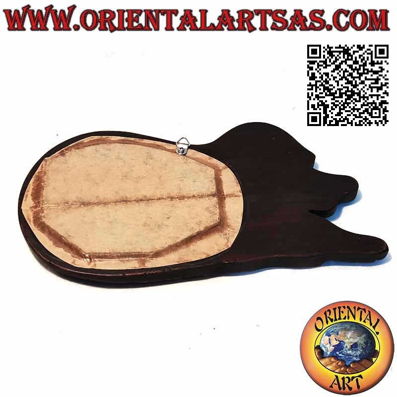 Wandspiegel, der sitzende Hund von Hand aus mahagonifarbenem MDF