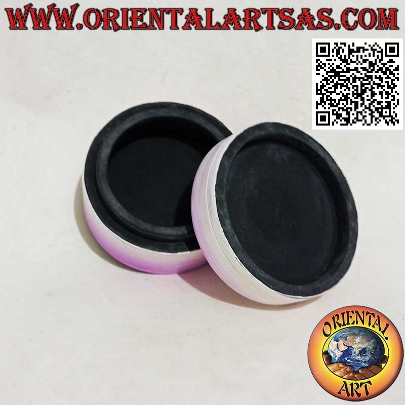 Joyero cilíndrico estilo Sahara pintado a mano en madera de balsa (mediano)